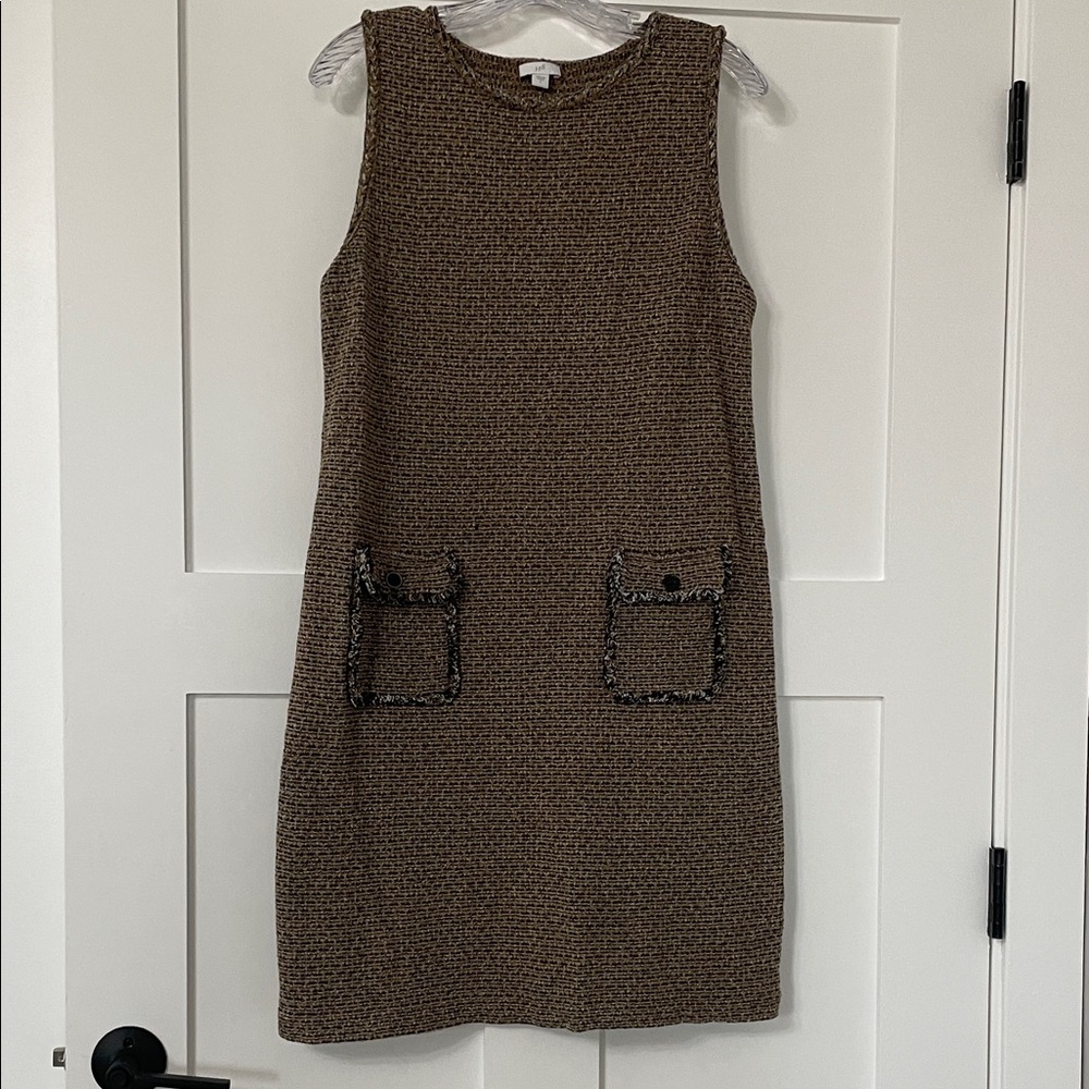 JJill Size Small Elegant Brown Sleeveless Dress